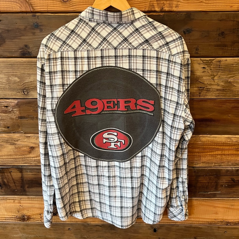 San Francisco 49ers One-of-a-Kind James Campbell Custom MadAndie Unisex Flannel
